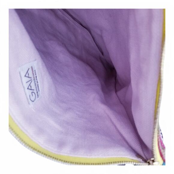 GAIA Empowered Women Woven Handbag Turkish Mexican Ethnic Inspired Zip Top - Picture 4 of 5